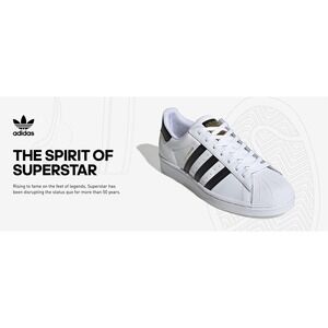 Adidas Superstar Ortholite White Blk Sneaker Sz Men 4 Women 5 Leather PYV702001
